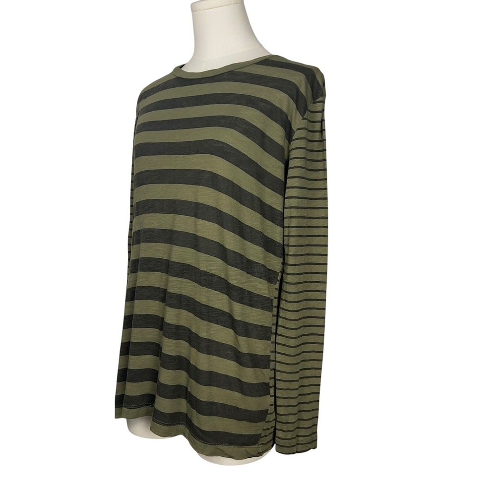 Another Love Roni Green/Black Cotton Modal Long Sleeve Tee Size Small Casual NWT